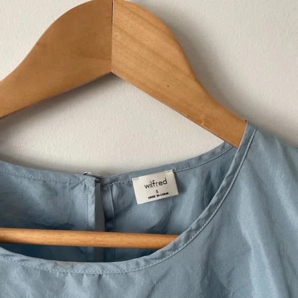 Aritzia Wilfred Taffeta Babydoll Fantasy Dress Light Blue Size Small - Picture 7 of 8